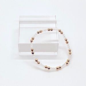 Handmade Gold and Clear Beaded Bracelet